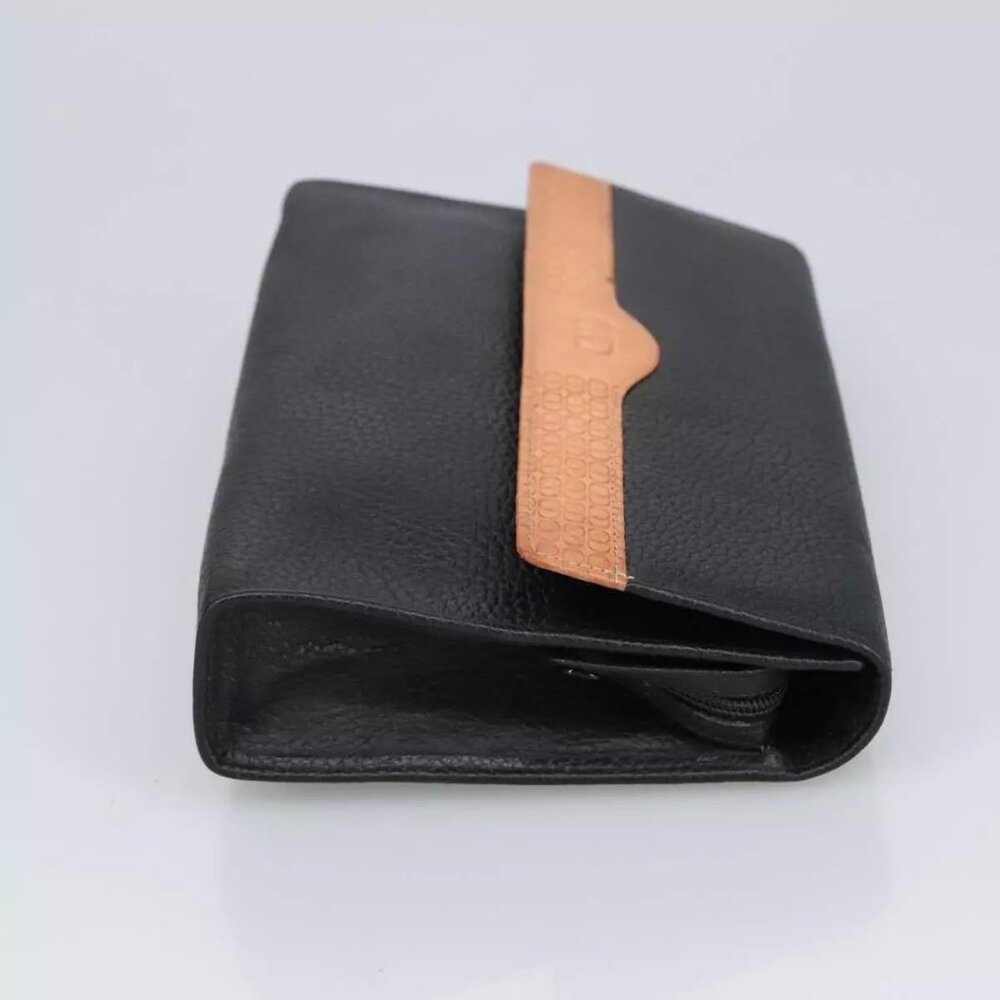 Christian Dior Pouch Leather Black Gold Auth - Picture 14 of 15